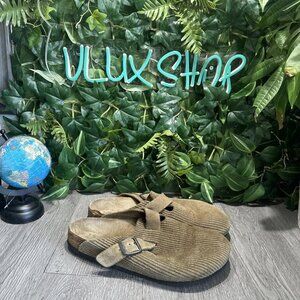 Birkenstock Boston Clogs 25th Anniversary Mules SZ: 41 W 10 M 8 Corduroy Leather